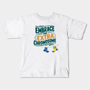 Embrace Uniqueness design - Extra Chromosome Pride Kids T-Shirt